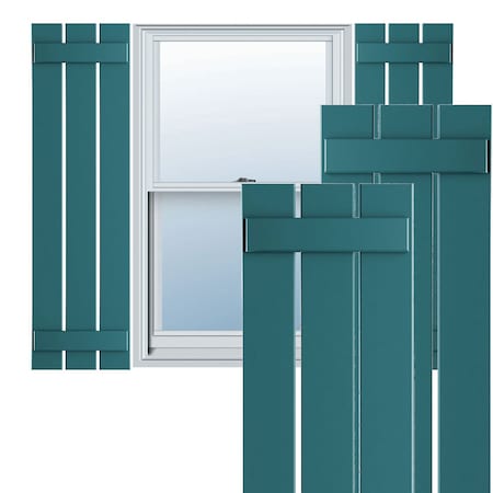 True Fit PVC, Three Board Spaced Board-n-Batten Shutters, Antigua , 17 1/8W X 78H